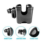 Stander Universal Cup Holder Accessory, Adjustable Drink and Phone Holder for Walkers, Rollators, Strollers, Wheelchairs, and Scooters, Black