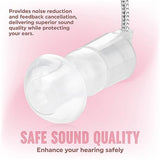 Digital Hearing Amplifier - Behind the Ear Sound Amplifier Set, BTE Hearing Ear Amplification Device and Digital Sound Enhancer PSAD for Hard of Hearing, Noise Reducing Feature, Pink by MEDca