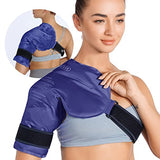 REVIX Shoulder Ice Pack Rotator Cuff Cold Therapy, Ice Packs for Injuries Reusable Gel for Shoulders Pain Relief, Bursitis and Swelling, Cold Compress Shoulder Ice Wrap Navy