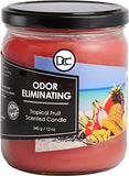 Tropical Fruit Odor Eliminating Highly Fragranced Candle - Eliminates 95% of Pet, Smoke, Food, and Other Smells Quickly - Up to 80 Hour Burn time - 12 Ounce Premium Soy Blend