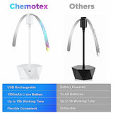 chemotex Fly Fans for Tables Rechargeable Fly Fans Keep Flies Away Flexible Fly Repellent Fans for Outdoor Table Top Fly Fan with Holographic Blades for Outside, Picnic (White, 6Packs)