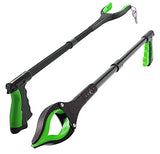 Grabber Reacher Tool - 2 Pack - Newest Version Long 32 Inch Foldable Pick Up Stick - Strong Grip Magnetic Tip Lightweight Trash Picker Claw Reacher Grabber Tool Elderly Reaching - by Luxet (Green)