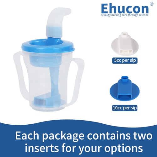 Ehucon Dysphagia Regulating Drinking Cup for Swallowing and Disorders People,Dispenses 5cc or 10cc of Liquid Each Time,No Thickener is Used.Helps to Prevent Choking