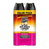 Hot Shot Ant, Roach And Spider Killer 2-17.5 Ounce Aerosol Cans, Fresh Floral Scent, Twin Pack