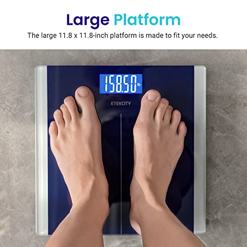 Etekcity Digital Body Weight Bathroom Scale with Step-On Technology, 400 Lb, Blue