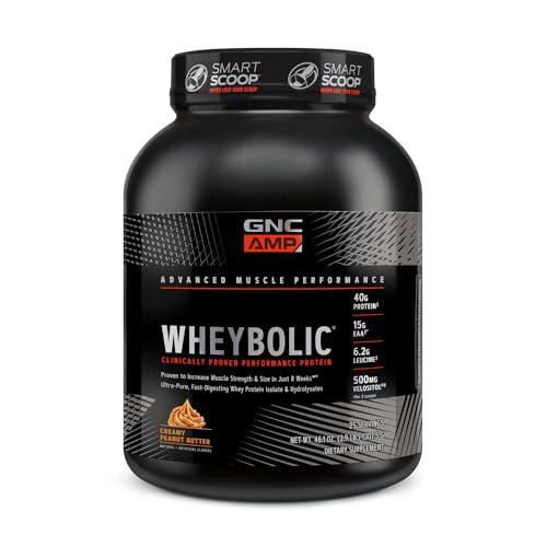 GNC AMP Wheybolic | Targeted Muscle Building and Workout Support Formula | Pure Whey Protein Powder Isolate with BCAA | Gluten Free | 25 Servings | Chocolate Fudge