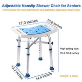 Aliseniors Shower Chair for Inside Shower - Nonslip Bath Shower Stool with Padded Seat Holes for Tub and Bathroom - Comfortable Bathing Bench for Elderly, Senior or Disabled and Handicap