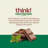 think! Protein Bars, High Protein Snacks, Gluten Free, Kosher Friendly, Chocolate Mint, Nutrition Bars, 2.1 Oz per Bar, 10 Count