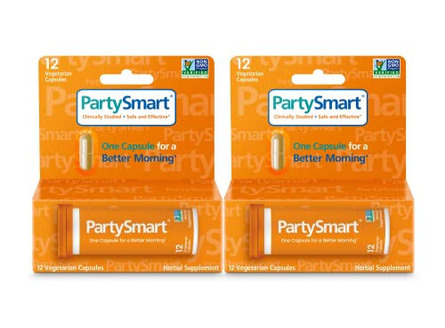 Himalaya PartySmart, One Capsule for a Better Morning, 12 Nights Out Supply, Non-GMO, Plant-Based, 250 mg, 12 Capsules, 2 Pack