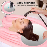 Portable Inflatable Shampoo Basin for Bedside and in Bed for Elderly, Disabled, Pregnant, Injured, Bedridden, Handicapped. Wash Hair in Bed Shampoo Bowl with Drain Tube Use for Washing Coloring Hair
