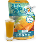 YEMAYA THE NATURAL WAY Organic Sea Moss Gel (Multiple Flavors) - 16 Ounces - Real Fruit - Wildcrafted Sea Moss from St. Lucia (Mango)