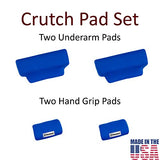 Crutcheze Premium USA Made Crutch Pad and Hand Grip Covers | Comfortable Underarm Padding Washable Breathable Moisture Wicking Orthopedic Products Accessories (Blue)