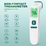 GoodBaby Non-Contact Thermometer for Adults and Kids,Digital Forehead Thermometer with Fever Alarm,Silent Mode and 35-Set Memory,Forehead/Object 2 in 1 Mode-Basal Thermometer,Green (FC-IR202-Green)