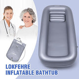 Medical Inflatable Bathtub,Shower Bath Basin Kit, PVC Portable Bathtub with Electric Air Pump,Portable Bathtub Wash Full Body in Bed Bath,for Elderly (Basin Kit)