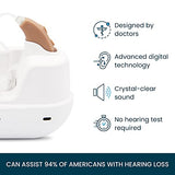 MDHearingAid AIR Hearing Aid (Pair), OTC Rechargeable, Crystal-clear Digital Sound by MDHearing, Perfect for Glasses, Nearly Invisible