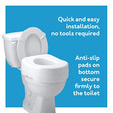 Carex Toilet Seat Riser - Adds 5.5 Inch of Toilet Height - Raised Toilet Seat with 300 Pound Weight Capacity, Slip-Resistant, Toilet Riser, Elevated Toilet Seat
