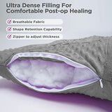 Zomaple Hysterectomy Pillow- Super Comfy Shock Absorbing Hysterectomy Recovery Pillow with 2 Pockets and Gel Pack- Tummy Pillow with Hands Placement Pouch