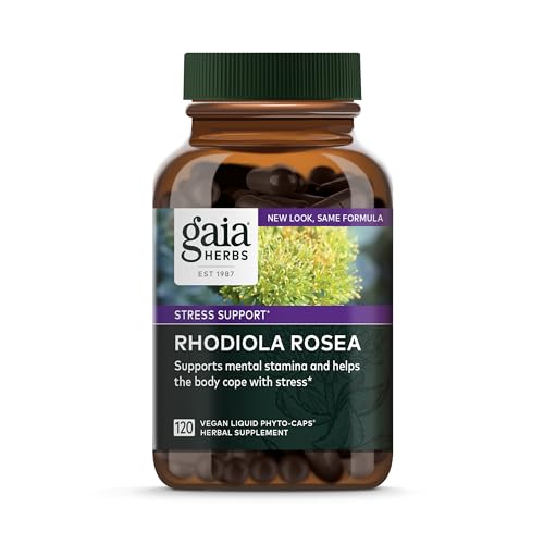 Gaia Herbs Rhodiola Rosea - Stress Support Supplement Traditionally for Supporting Healthy Stamina and Endurance - With Siberian Rhodiola Root Extract - 120 Vegan Liquid Phyto-Capsules (60-Day Supply)