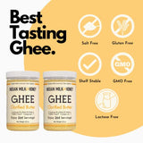 Classic Ghee Butter, Grass-Fed by Indian Milk & Honey, Handmade & Locally Sourced Ghee Clarified Butter | Lactose, Gluten & Casein Free | Ghee in Recyclable PET Jars (44 Ounce (Pack of 2))