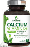 Calcium 1200 mg Plus Vitamin D3, Bone Health & Immune Support - Nature's Calcium Supplement with Extra Strength Vitamin D for Extra Strength Carbonate Absorption Dietary Supplement - 180 Tablets