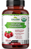 Zazzee USDA Organic Cranberry 25:1 Extract, 12,500 mg Strength, 100 Vegan Capsules, Over 3 Month Supply, Standardized, Concentrated 25X Extract, 100% Vegetarian, Certified Organic, Non-GMO All-Natural