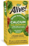 Nature's Way Alive! Calcium Bone Support*, Vitamins D3 & K2 & Magnesium, 60 Tablets