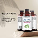 MAJESTIC PURE Tea Tree Essential Oil, Therapeutic Grade, Pure and Natural Premium Quality Oil, 4 fl oz