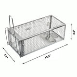 Anyhall 2-Pack Live Rat Traps Humane Mouse Chipmunk Cage Traps (Silver)