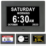 SSINI 【Newest Version Digital Calendar Day Clocks for Seniors Clock with Day and Date for Elderly Dementia Clock Digital Clock Large Display with 12 Alarms