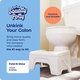 Squatty Potty Fold N Stow Compact Foldable Toilet Stool, White, 7", 1 lb