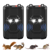 2 Pack Under Hood Rodent Repellent for Cars Ultrasonic pest Repeller Battery Operated with Strobe Light To Scare Away Rodent Mice Squirrel Repellent for CarEngine Truck RV Warehouse Vehicle Protection