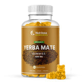 Nutriissa Yerba Mate Gummies - 2000mg - Boost Energy, Focus, and Health - Fruity Taste - Organic, Vegan, Kosher, Gluten-Free - 60 Gummies