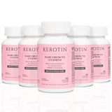 Kerotin Hair Growth Vitamins for Longer, Stronger, Healthier Hair - Hair Loss Supplement Enriched with Biotin, Folic Acid, Saw Palmetto - Hair Vitamins to Grow Thick Hair - 60 Pills (1 Month) (6)