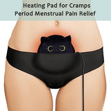 CRIMMY Heating Pad for Menstrual Cramps Period & Neck Shoulder Pain Relief, Portable Cuddly 19.7" Plush Cat with a Hot Soft Belly USB Powered, Gift for Daughter Girlfriend Wife (Black cat Head)