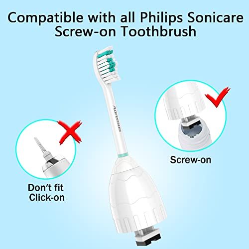 Aoremon Replacement Toothbrush Heads Compatible with Philips sonicare E-Series, 6 Pack Replacement Brush Heads Come with Caps