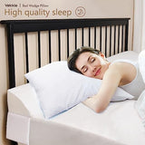 Vekkia King Bed Wedge Pillow/Mattress Gap Filler/Headboard Pillow/Bed Gap Filler,Close Gap (0-3.5") Between Your Mattress and Headboard,Stop Loosing Your Pillows,Phone&Glasses(White 76"x6.5"x4.5")