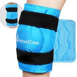 RelaxCoo XXL Knee Ice Pack Wrap Around Entire Knee After Surgery, Reusable Gel Ice Pack for Knee Injuries, Large Ice Pack for Pain Relief, Swelling, Knee Surgery, Sports Injuries, 1 Pack Blue