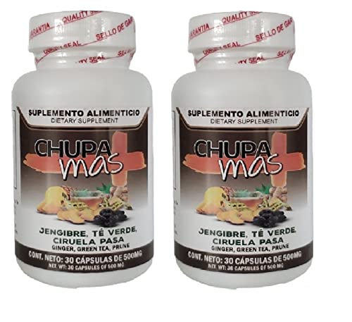 Lenico Comercializadora ChupaMas 60 Capsules Ginger, Green Tea, Prune, Artichoke, Tejocote Root. 500 mg Each. Capsulas ChupaMas