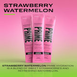 PRIME HYDRATION+ Sticks Strawberry Watermelon | Hydration Powder Single Serve Sticks | Electrolyte Powder On The Go | Low Sugar | Caffeine-Free | Vegan | 16 Sticks