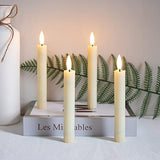 Mavandes 6.4 Inches Plastic LED Taper Candles with Remote and Timer,Ivory Flameless Battery Operated Flickering Candlesticks,Pack of 6 Flameless 0.78” Diameter 3D-Wick Tall Window Candles,Long-Lasting