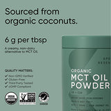 Sports Research Organic MCT Oil Powder - Keto & Vegan MCTs C8, C10 from Coconuts - Fatty Acid Brain & Body Fuel, Non-GMO & Gluten Free - Unflavored, Perfect in Coffee, Tea & Protein Shakes - 10.6 oz