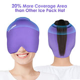 ComfiTECH Migraine Ice Head Wrap, Headache Relief Hat for Migraine Cap for Tension Puffy Eyes Migraine Relief Cap for Sinus Headache and Stress Relief Cold Compress (Medium Purple)