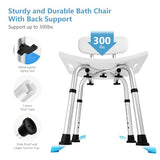 LEACHOI Shower Chair with Back Removable - 2 in 1 Nonslip Shower Stool for Inside Shower, Narrow Bathtub Chair, Adjustable Shower Seat for Seniors, Elderly, Handicap, Disabled (300 lbs)