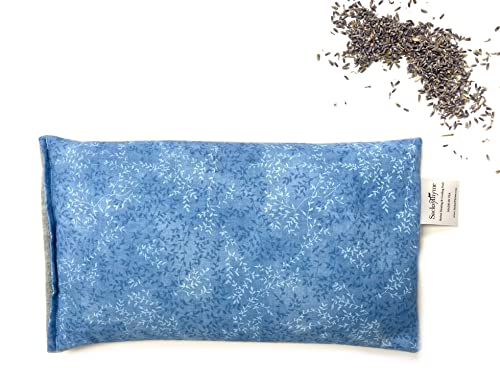 SacksyThyme Microwave Heating Pad for Back, Neck, Menstrual Cramps, Shoulders, Leg Pain Relief - Hot Moist Microwavable Therapy Pack - Flaxseed Hot & Cold Pad Made in USA (Size: 12 x 7) Lavender