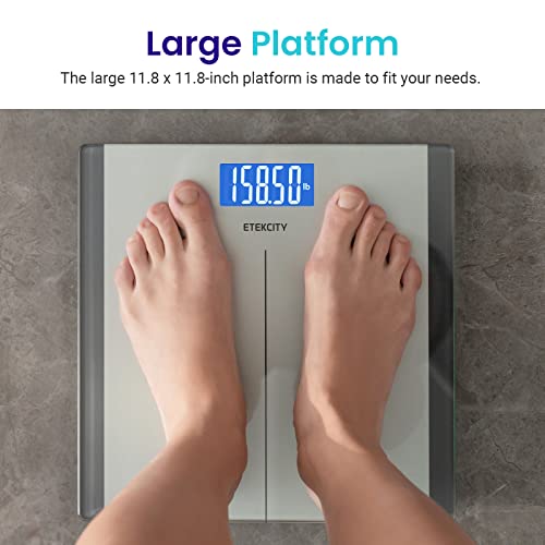 Etekcity Digital Body Weight Bathroom Scale with Step-On Technology, 400 Lb, Silver