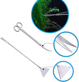 FISTOY 15in Aquascape Tools, 4 in 1 Long Aquarium Tweezers Scissors Spatula, Stainless Steel Aquatic Plants Aquascaping Tools Set for Fish Starter Kits, Aquariums Tank and Terrarium