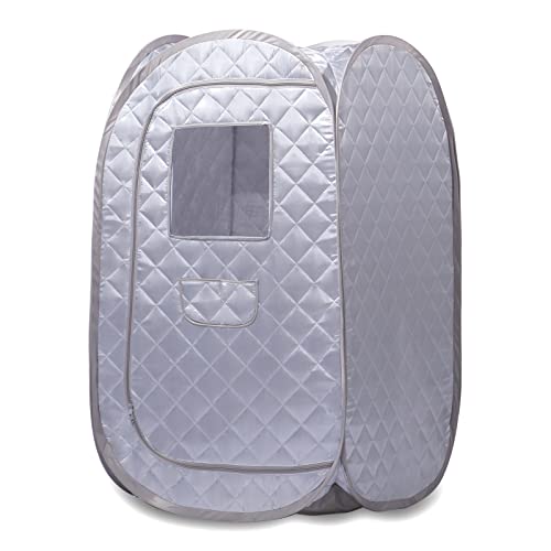 Smartmak Portable Sauna Tent, Foldable One Person Full Body Spa for Detox Therapy Without Steamer - Grey