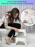 EVRON Toilet Stool 7" Bathroom Squatting Toilet Step Stool for Potty Assistance,Original Compact Flexible Distance Adjustment Poop Stool Stackable Design for Space Saving Storage (Clear 1 Pairs)