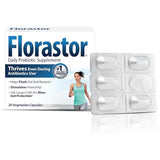 Florastor Probiotics for Digestive & Immune Health, 20 Capsules, Probiotics for Women & Men, Dual action helps flush out bad bacteria & boosts the good with our unique strain Saccharomyces boulardii