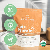 Sprout Living Epic Protein, Plant Based Protein & Superfoods Powder, Chocolate Maca Powder | 20 Grams Organic Protein Powder, Vegan, Non Dairy, Non-GMO, Gluten Free, Low Sugar (1 Pound, 12 Servings)